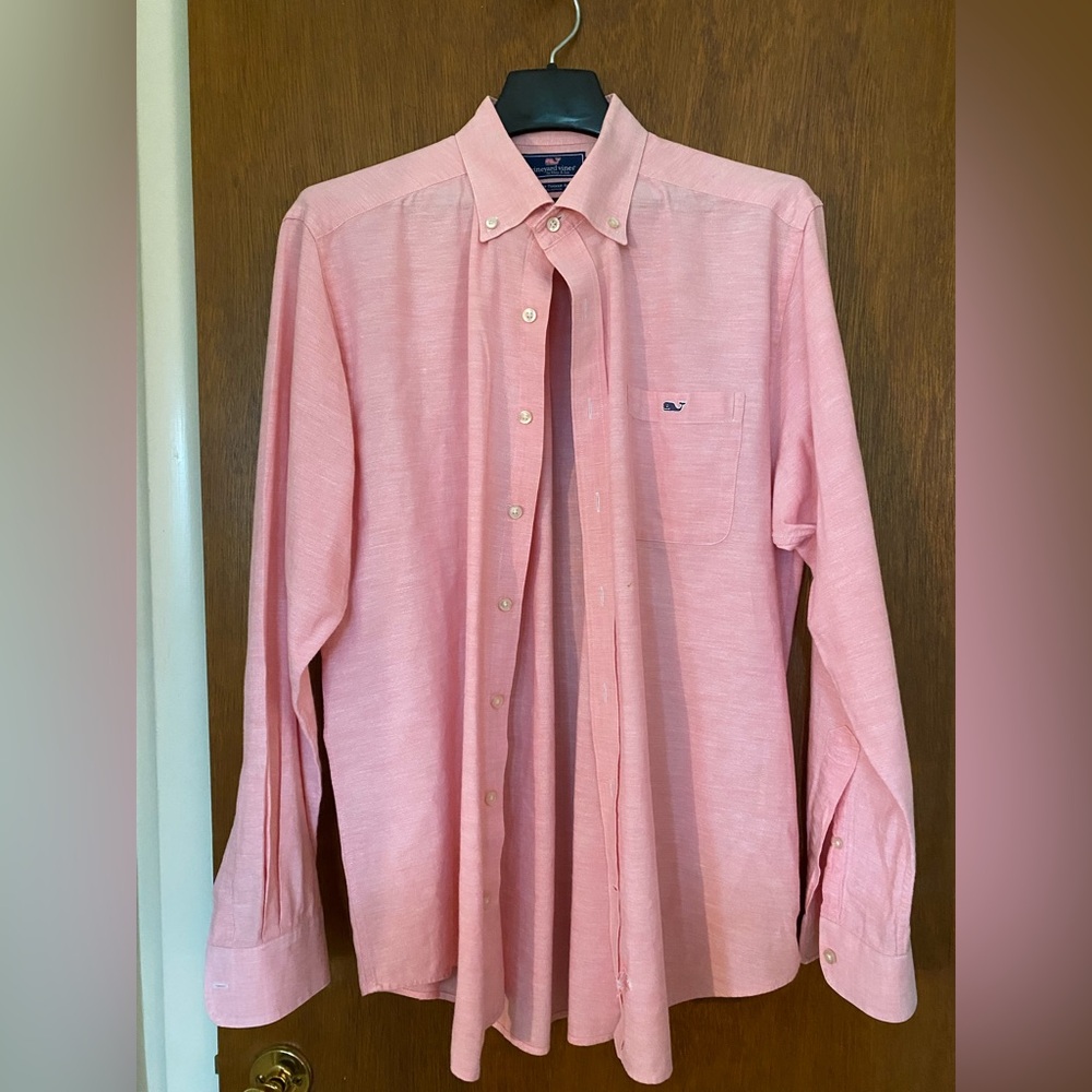 Vineyard Vines Men’s Large Slim Fit Pink Dress Shirt